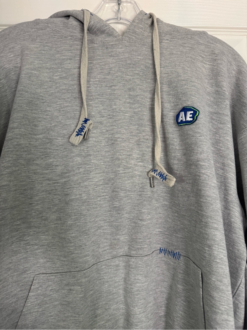 AE Gray Hooded Sweatshirt - Classic Comfort Pullover - Picture 2 of 4